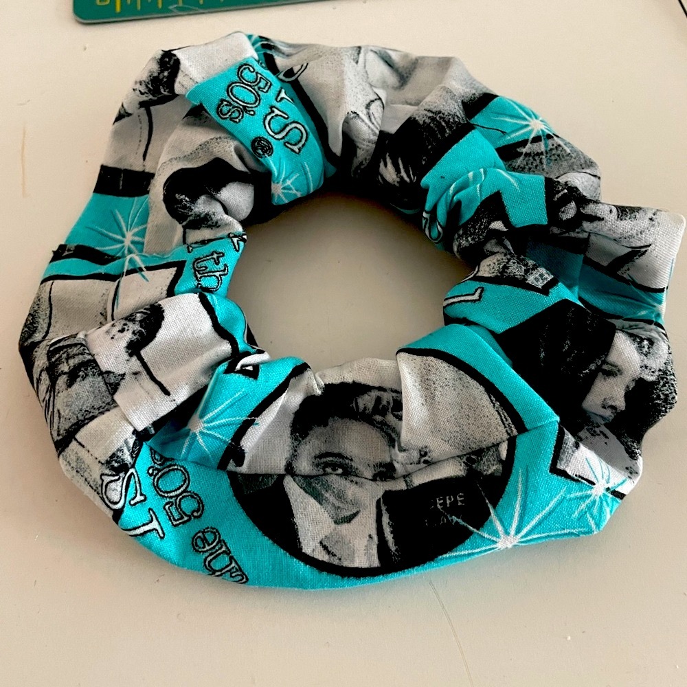 Stylish Black and Blue Scrunchie